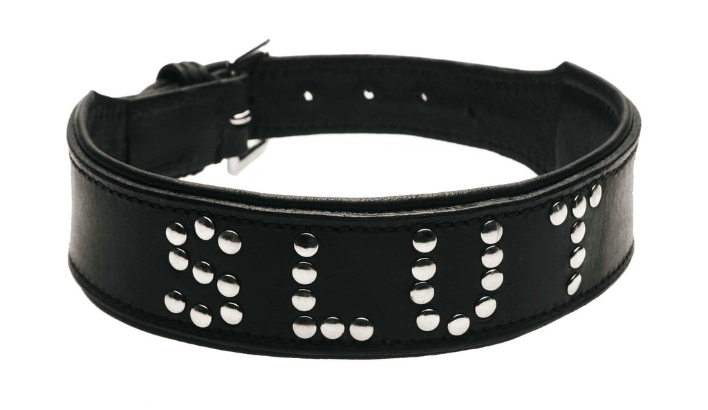 Studded Leather Slut Collar