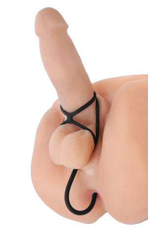 Triple Threat Silicone Tri Cock Ring and Anal Plug