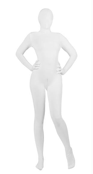 Full Body White Skin Suit with Front Access- LXL