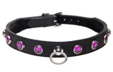 Leather Rhinestone Collar- Diamond