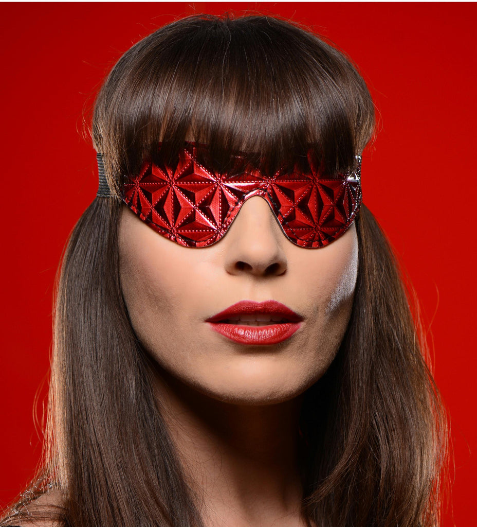 Crimson Tied Full Blackout Embossed Blindfold