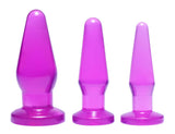 Level Up 3 Piece Anal Plug Set- Purple