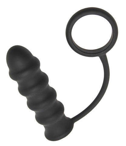 The Rippler Vibrating Silicone Anal Plug with Cock Ring