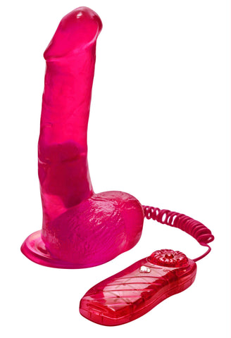 Vibrating Jelly Dildo- Pink