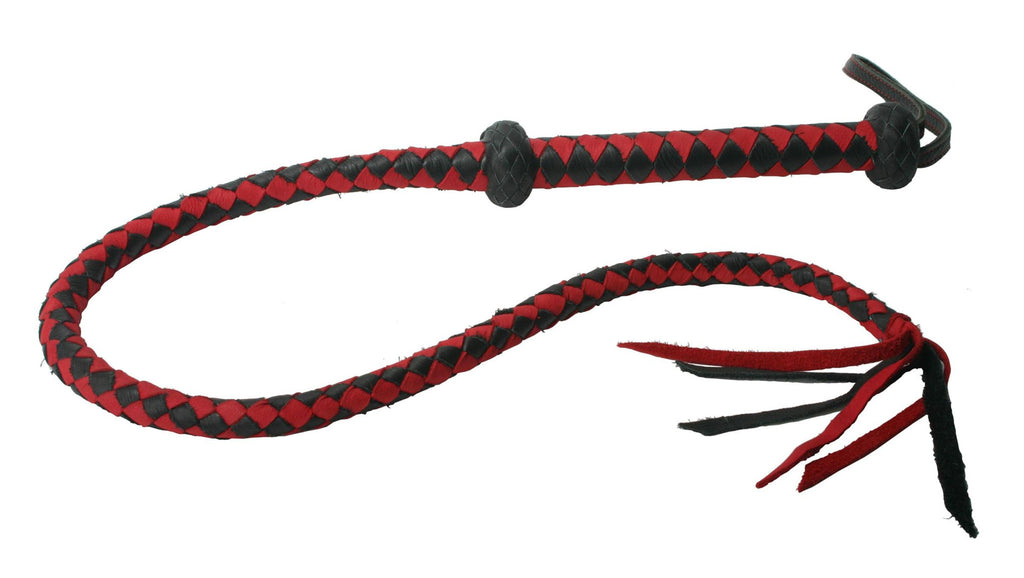 Premium Red and Black Leather Whip