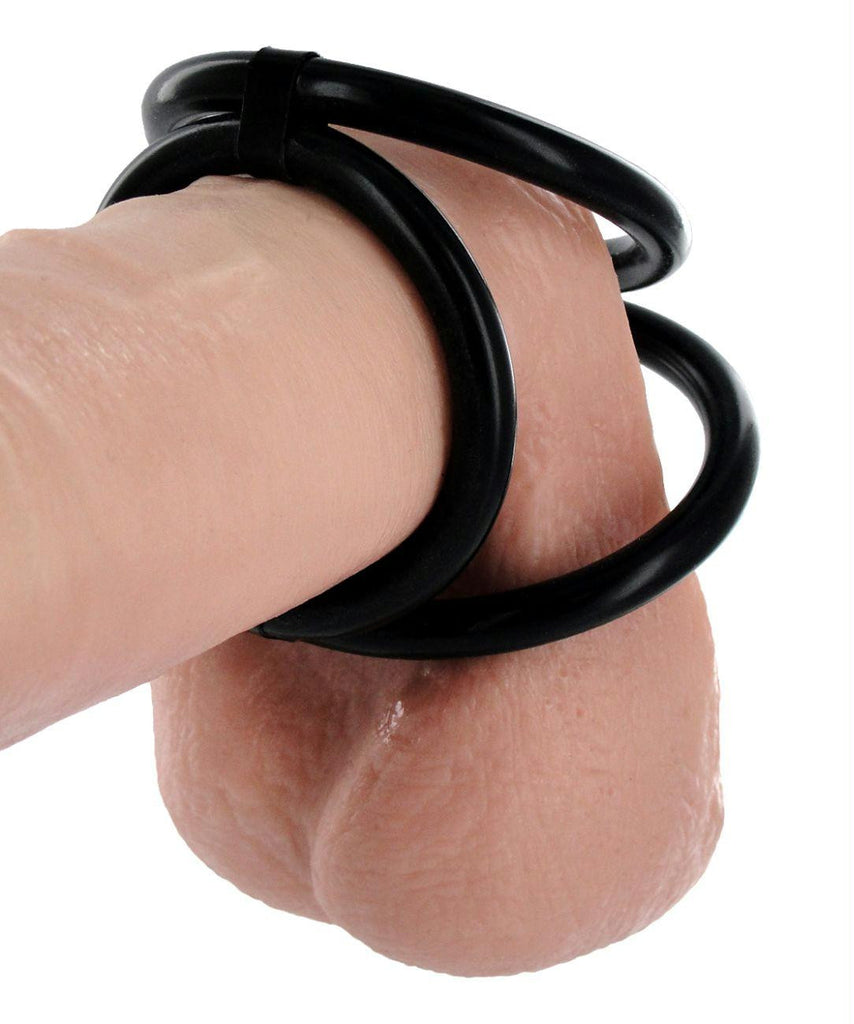 Easy Release SiliconeTri Cock and Ball Ring